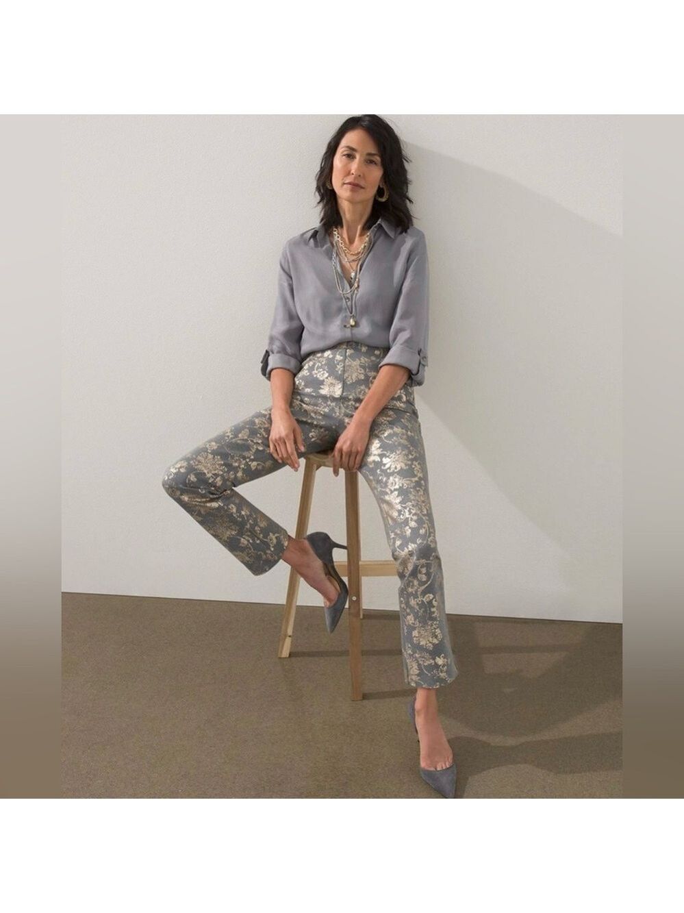 Chico’s So Slimming Juliet Floral Damask Slim Ankle Pant - Sold Out - Picture 2 of 11